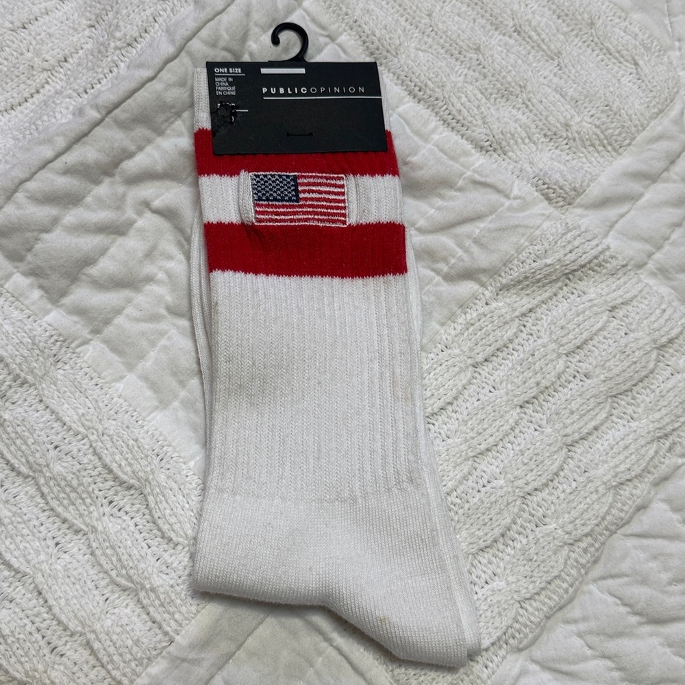 Public Opinion Unisex American Flag Socks